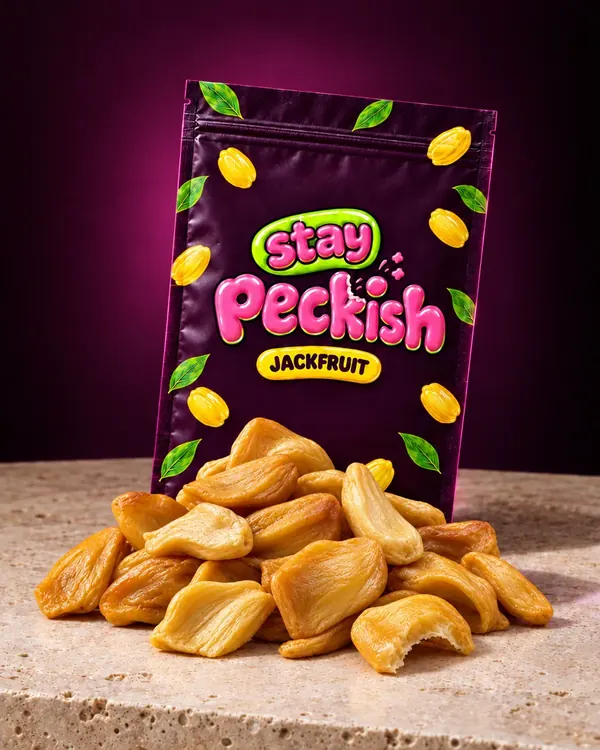 Stay Peckish Jackfruit pouch with dried jackfruit