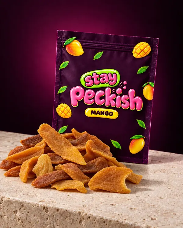 Stay Peckish Mango pouch with dried mango