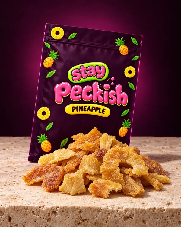 Stay Peckish Pineapple pouch with dried pineapple